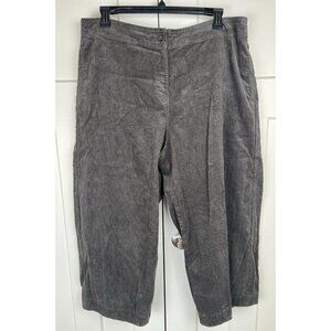Poetry Smoke Brown Corduroy Pants Sz 18 Hemp Organic Cotton Barrel Tapered NWT